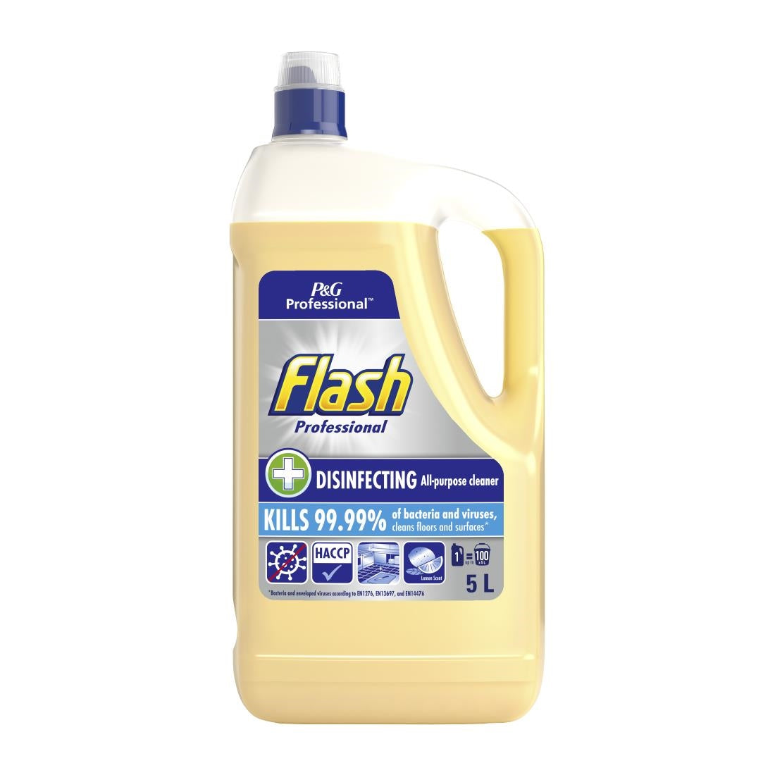 Flash Professional Disinfecting All-Purpose Cleaner Concentrate Lemon (Pack of 2 x 5Ltr) - DX547 P&G Professional