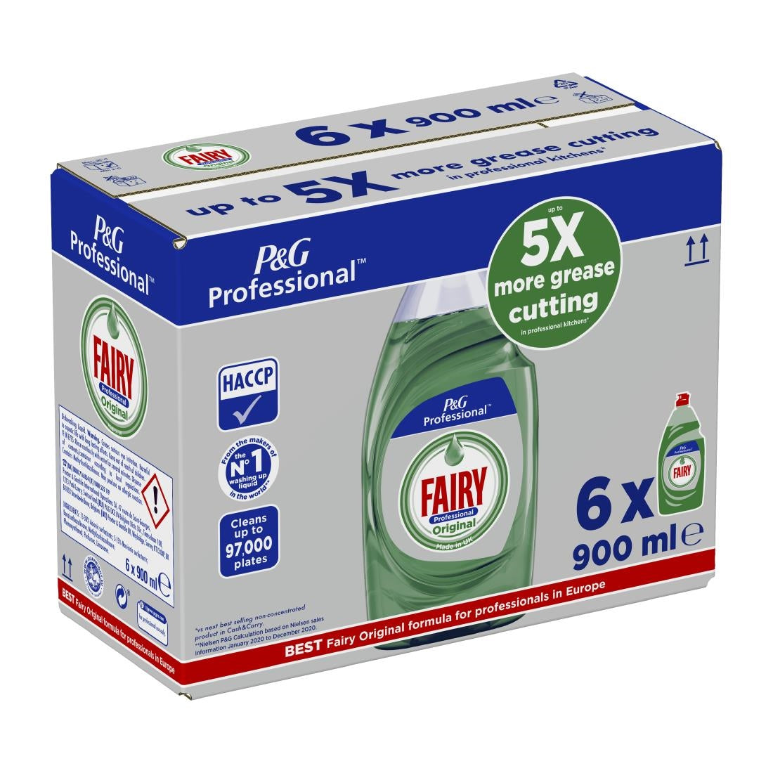 Fairy Professional Concentrated Washing Up Liquid Original 900ml (Pack of 6) - DX556 P&G Professional