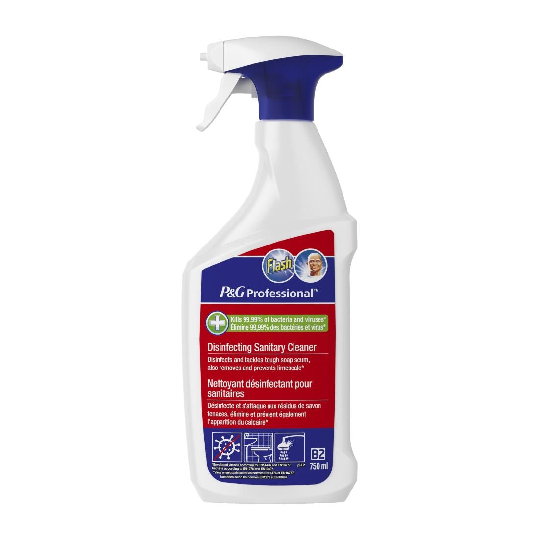 Flash Professional Disinfecting Sanitary Cleaner 750ml (Pack of 10) - DX569 P&G Professional