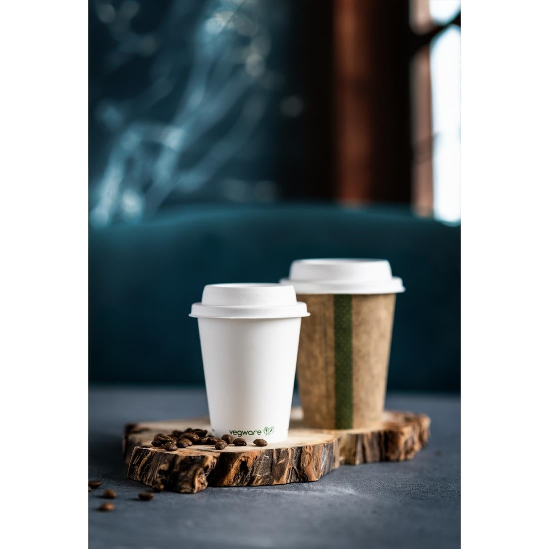 Vegware Hot Cup Lid Moulded Fibre 79-Series (Pack of 1000) - DX579 Disposable Cups Vegware