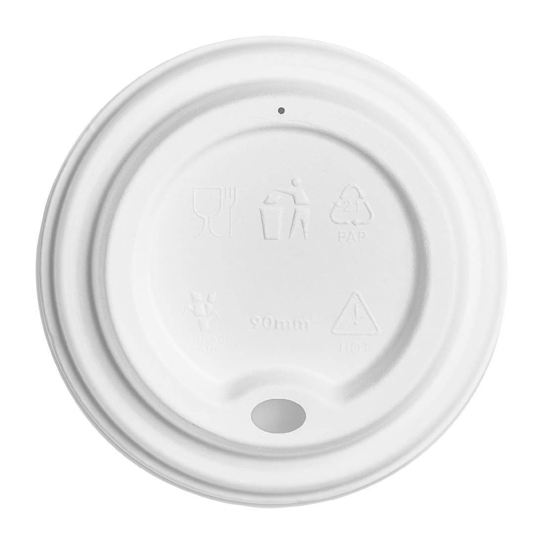 Vegware Hot Cup Lid Moulded Fibre 89-Series (Pack of 1000) - DX580 Disposable Cups Vegware