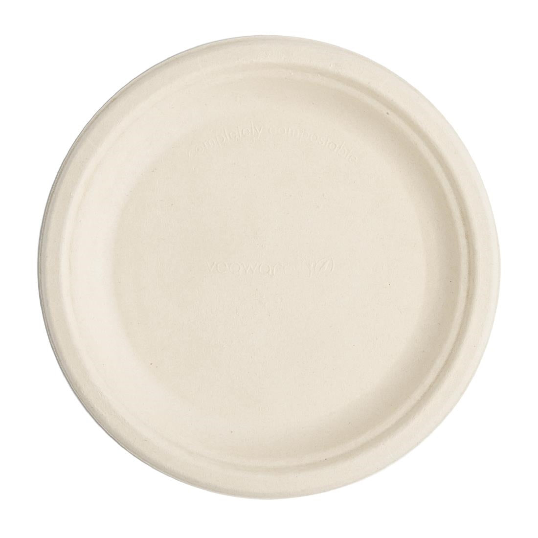 Vegware Compostable Nourish Moulded Fibre Plate Natural 7"/178mm (Pack of 500) - DX582 Disposable Plates & Bowls Vegware