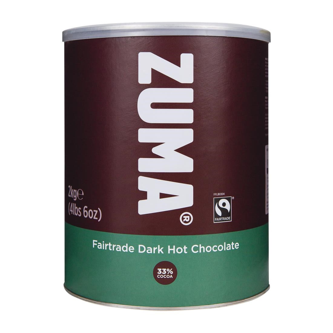 Zuma Fairtrade Dark Hot Chocolate (33% Cocoa) 2kg Tin - DX613 Zuma