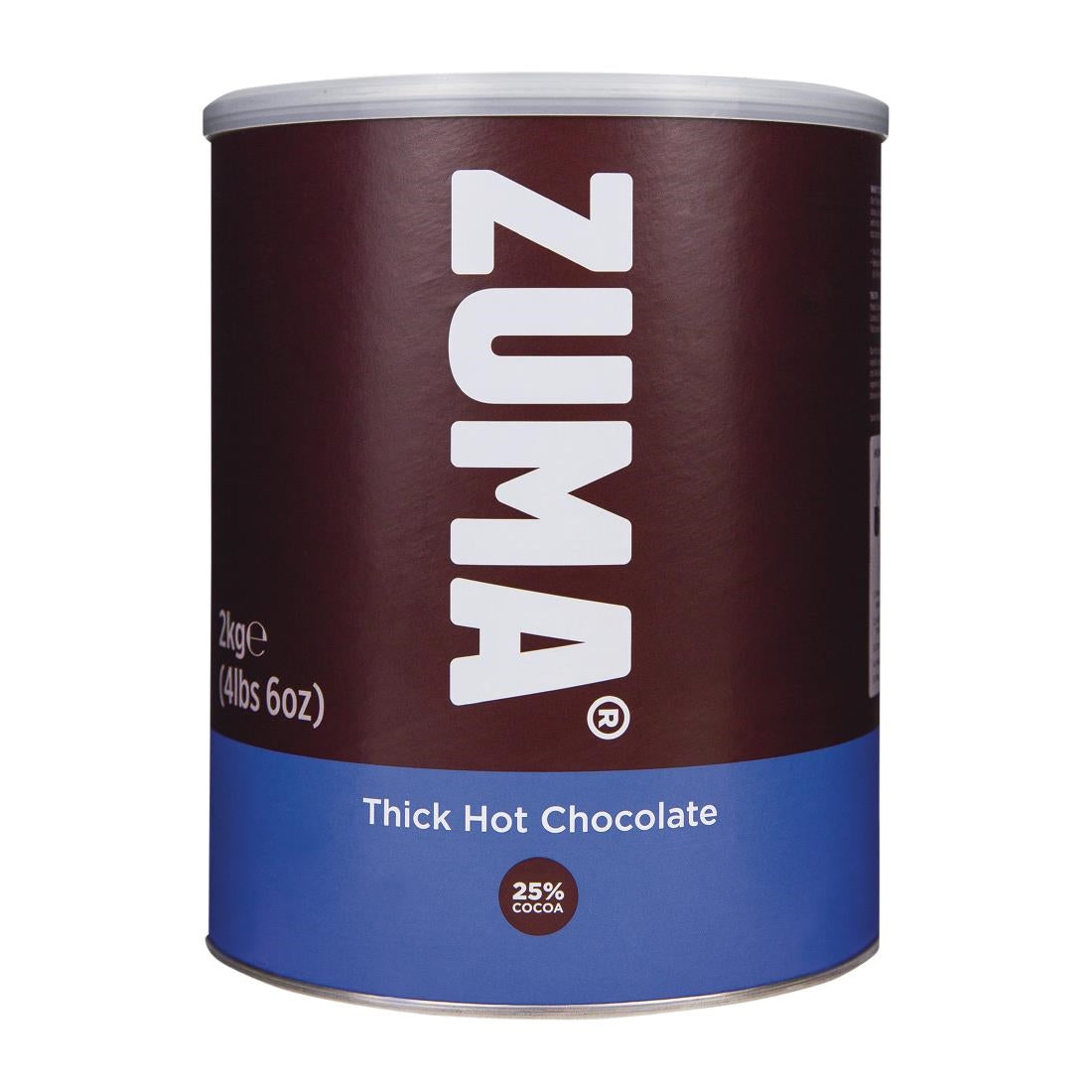 Zuma Thick Hot Chocolate (25% Cocoa) 2kg Tin - DX617 Zuma