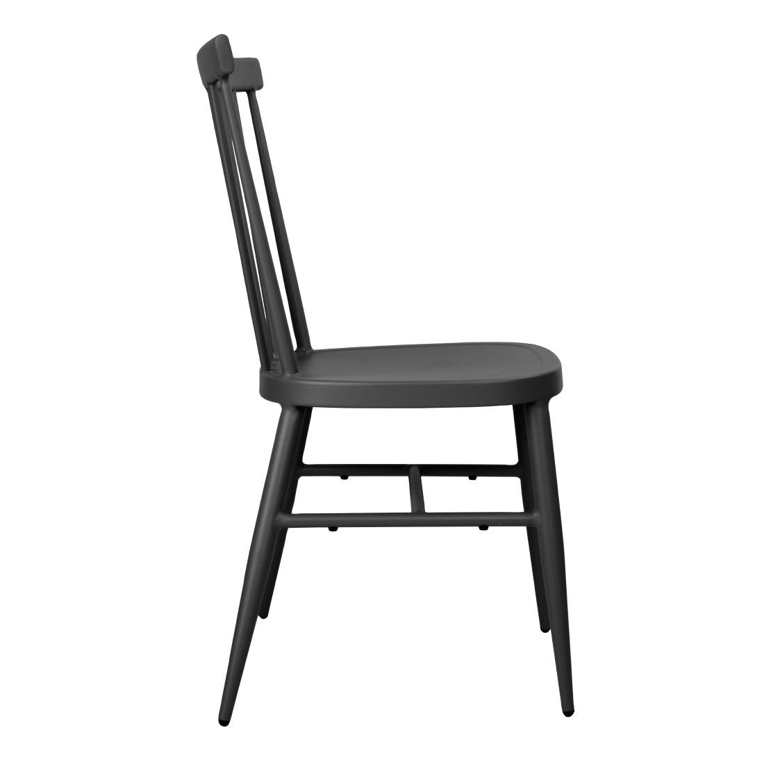 Bolero Windsor Aluminium Black Chairs (Pack of 4) - DX686 Metal Dining Chairs Bolero
