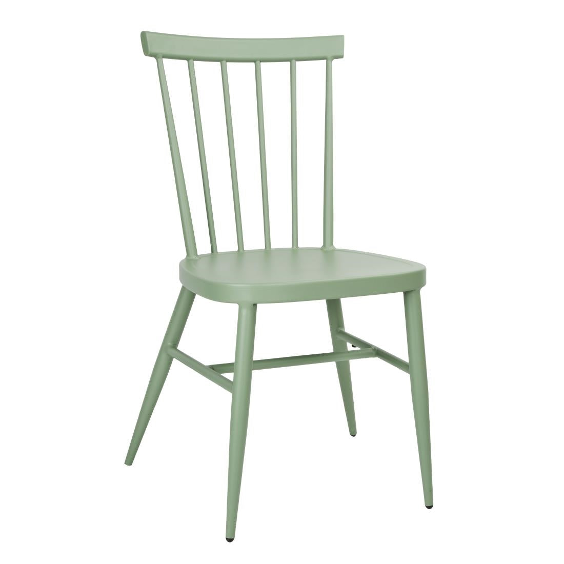 Bolero Windsor Aluminium Green Chairs (Pack of 4) - DX687 Metal Dining Chairs Bolero