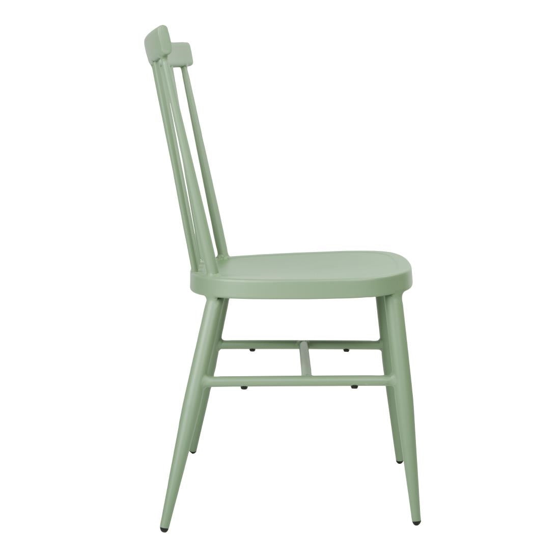 Bolero Windsor Aluminium Green Chairs (Pack of 4) - DX687 Metal Dining Chairs Bolero
