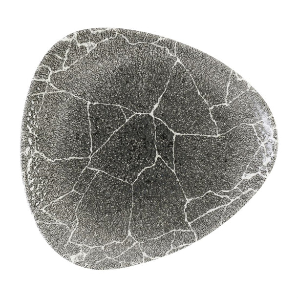 Churchill Studio Prints Kintsugi Quartz Black Triangle Plate 229mm (Pack of 12) - DX811 Plates Churchill Super Vitrified