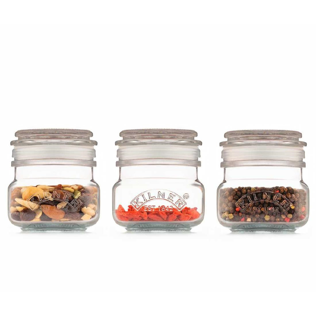 Kilner Square Push Top Jars 250ml (Pack 3) - DX953 Kilner