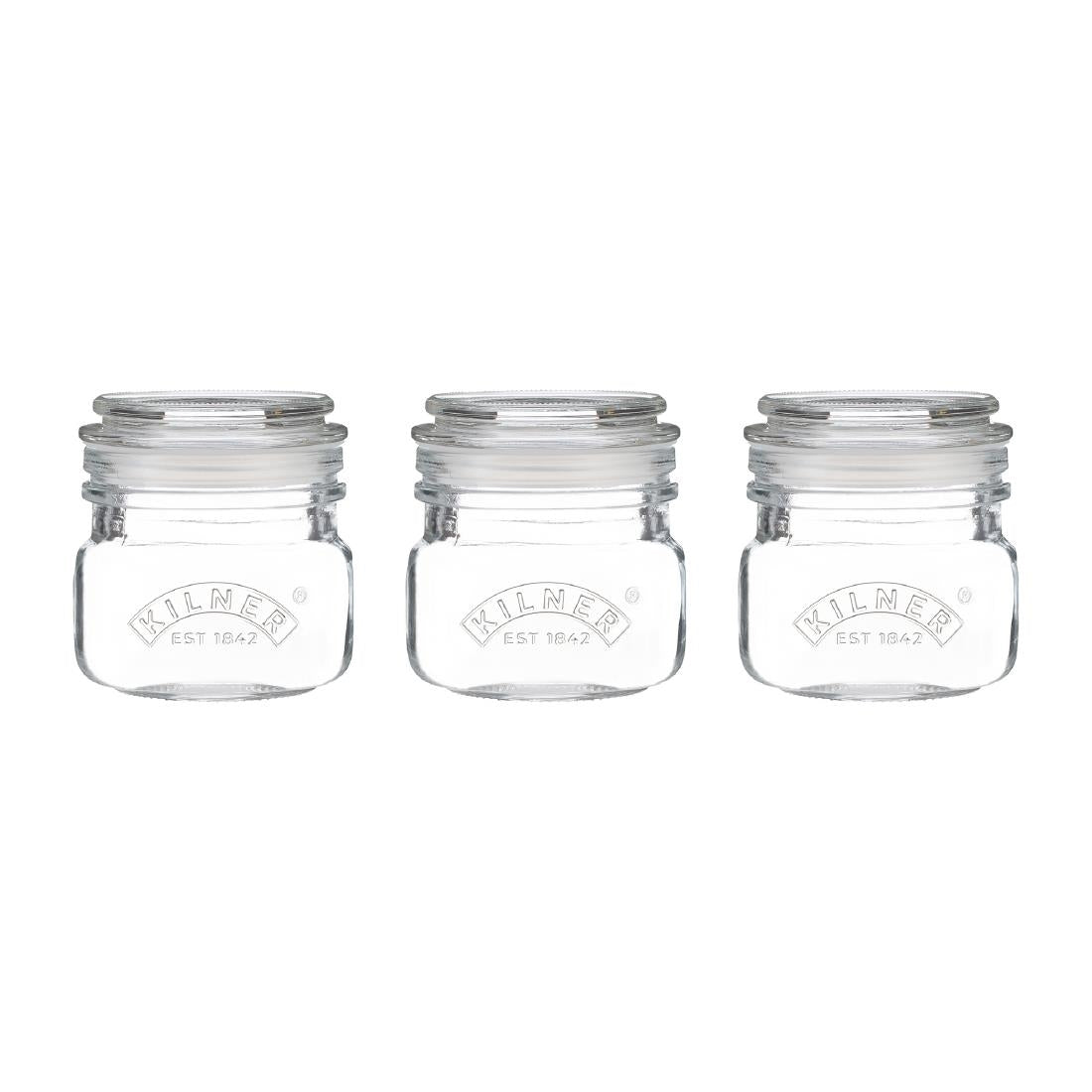 Kilner Square Push Top Jars 250ml (Pack 3) - DX953 Kilner