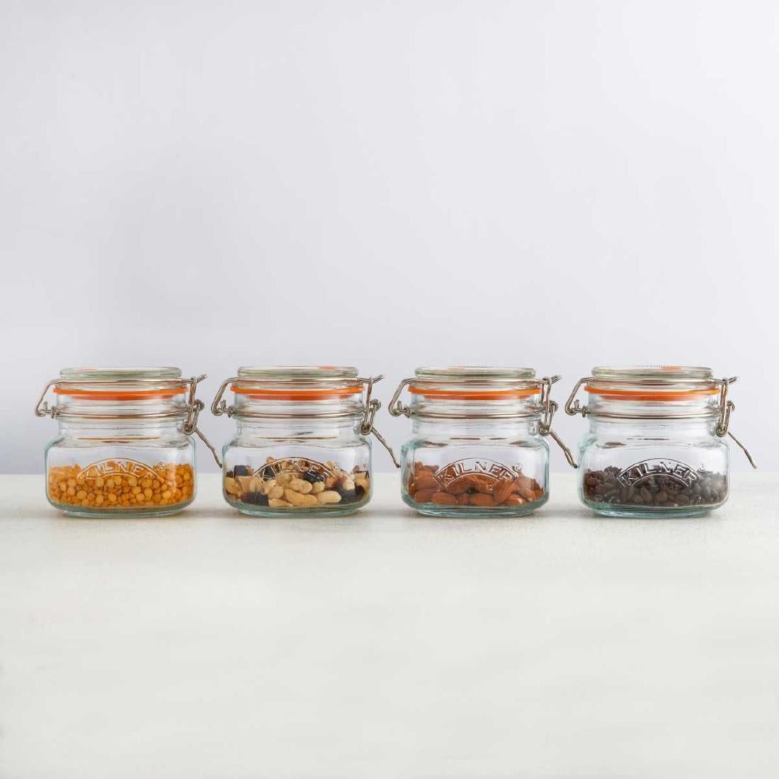 Kilner Square Clip Top Jar 0.5Ltr (Pack 4) - DX961 Kilner