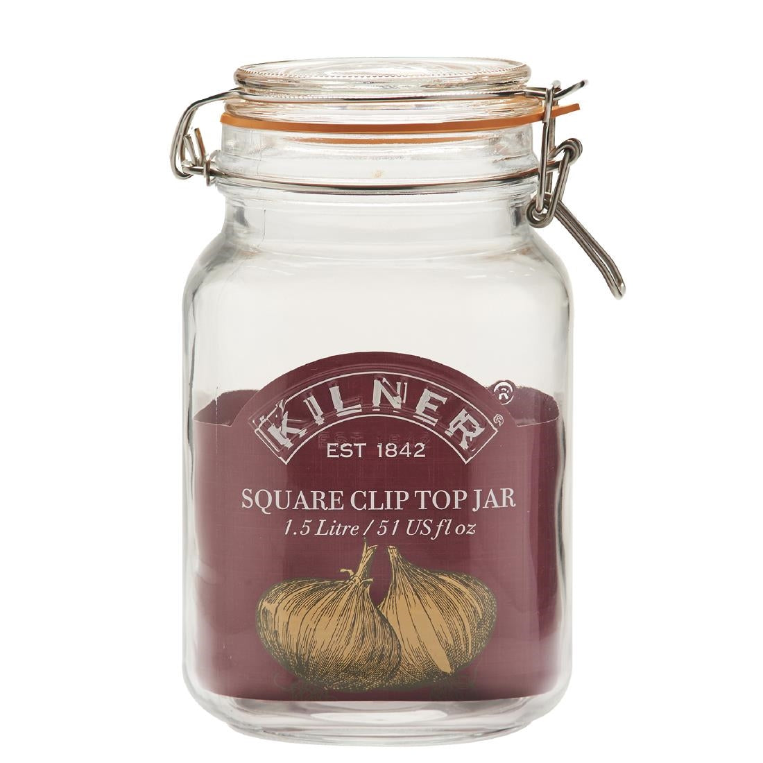Kilner Square Clip Top Jar 1.5Ltr (Pack 4) - DX963 Kilner