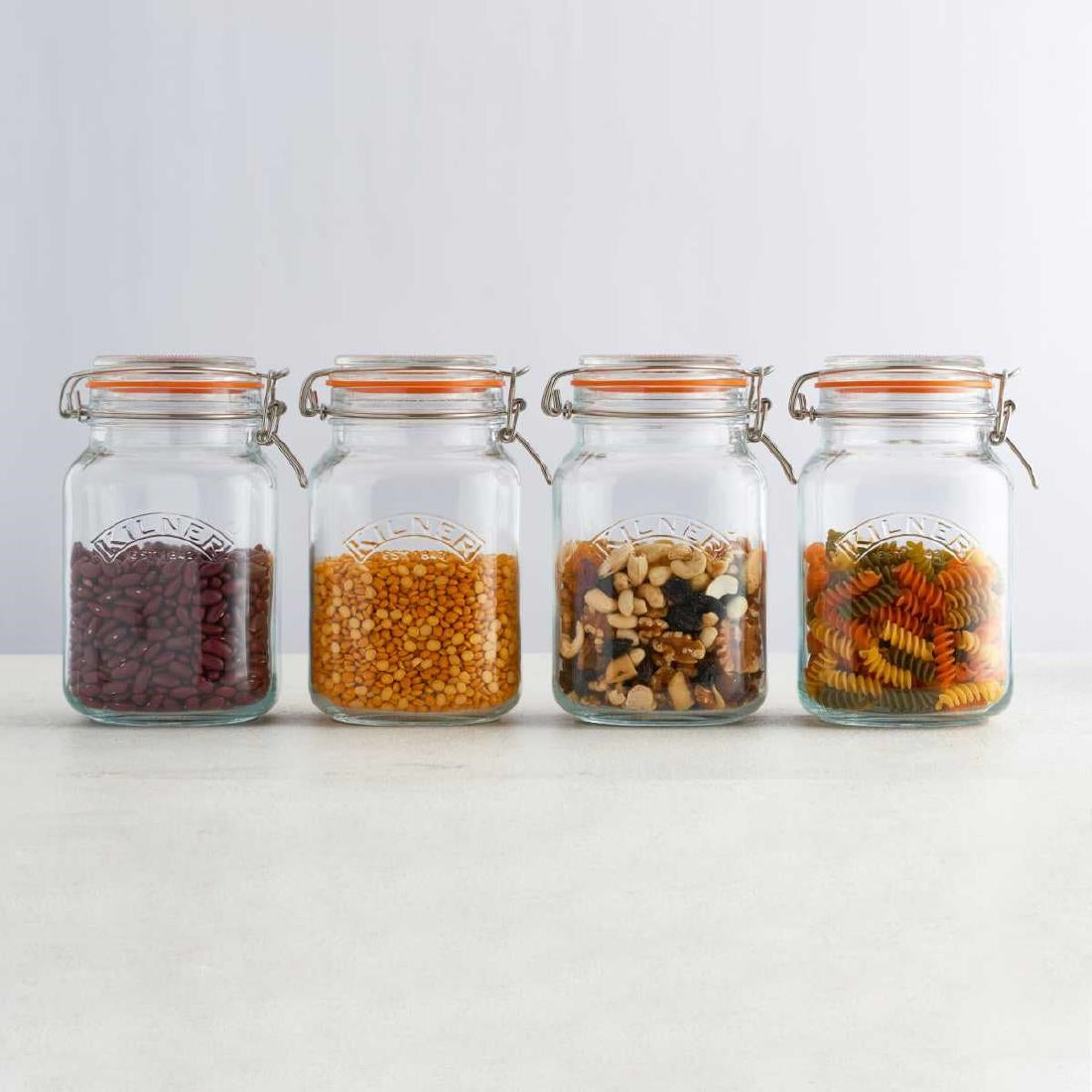 Kilner Square Clip Top Jar 1.5Ltr (Pack 4) - DX963 Kilner