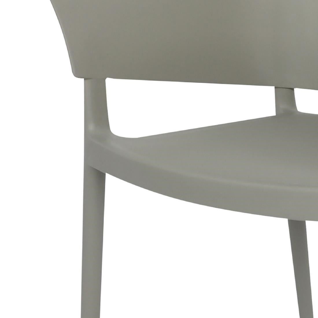 Bolero Lorenzo Cafe Chairs Medium Grey (Pack of 2) - DX970 Plastic Chairs Bolero