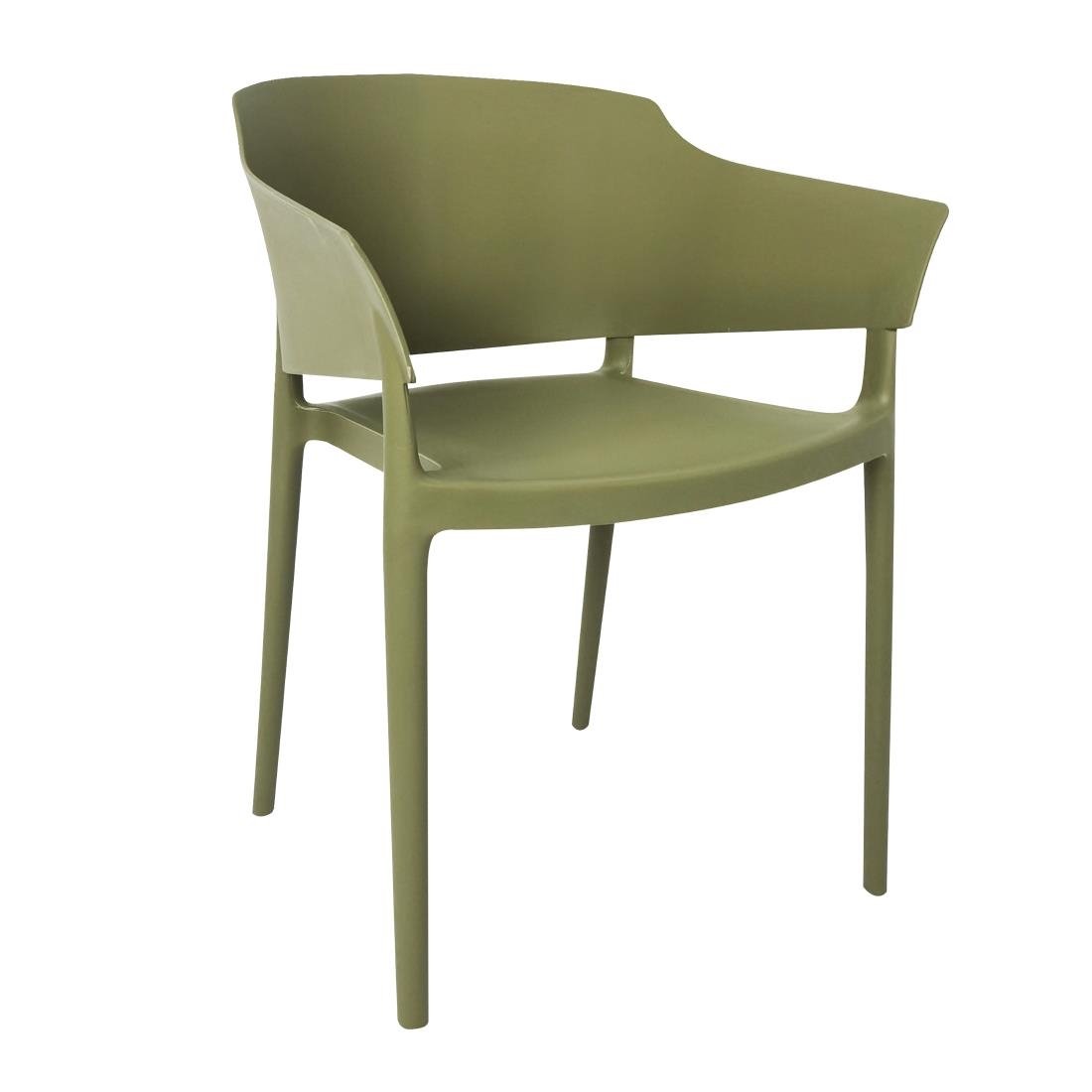 Bolero Lorenzo Cafe Chairs Green Tea (Pack of 2) - DX971 Plastic Chairs Bolero
