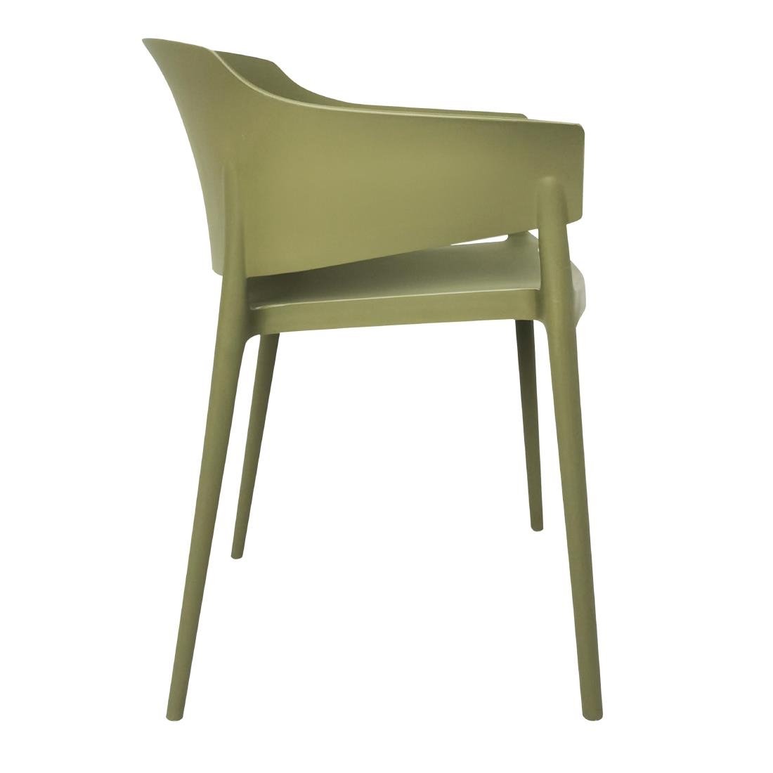 Bolero Lorenzo Cafe Chairs Green Tea (Pack of 2) - DX971 Plastic Chairs Bolero