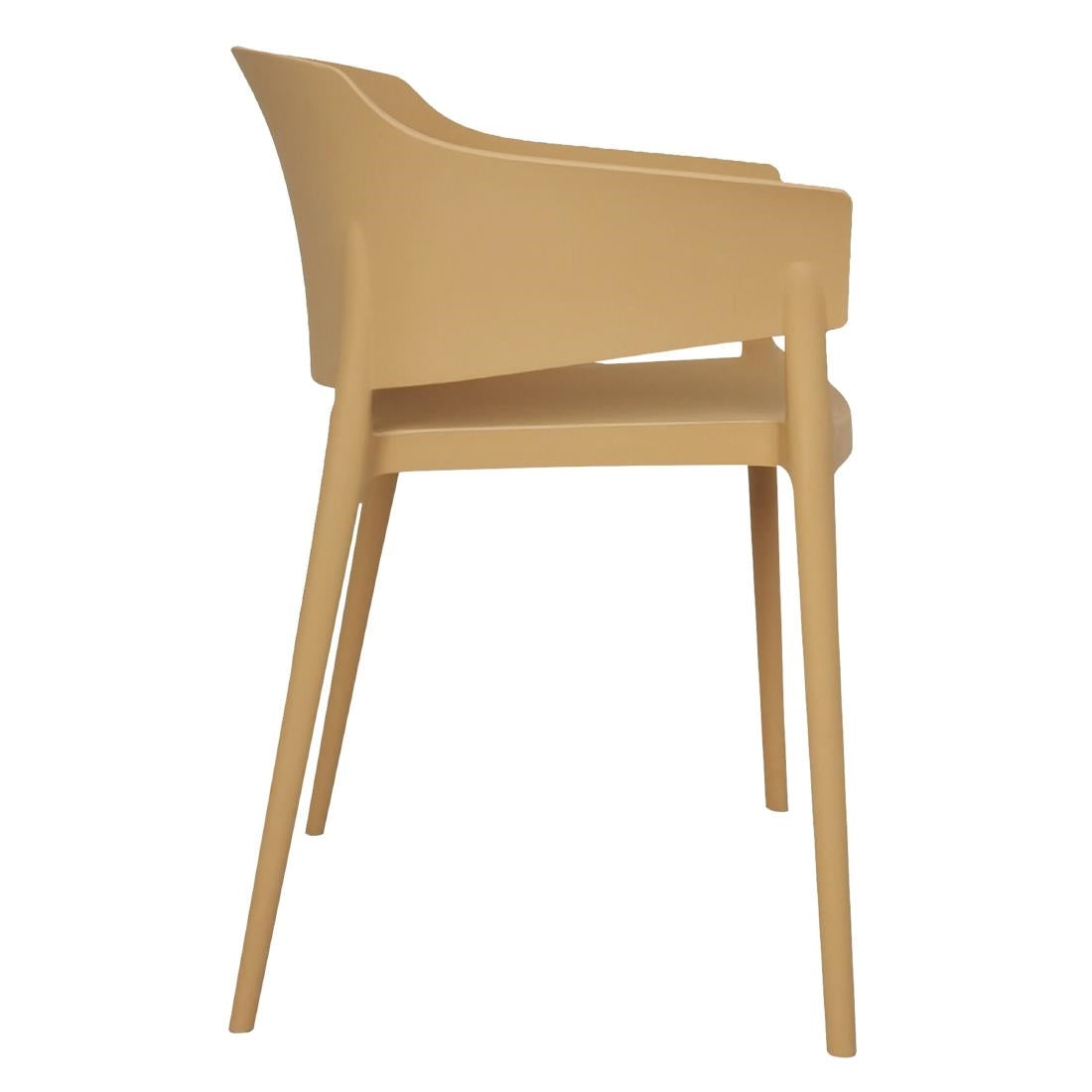 Bolero Lorenzo Cafe Chairs Warm Cream (Pack of 2) - DX972 Plastic Chairs Bolero