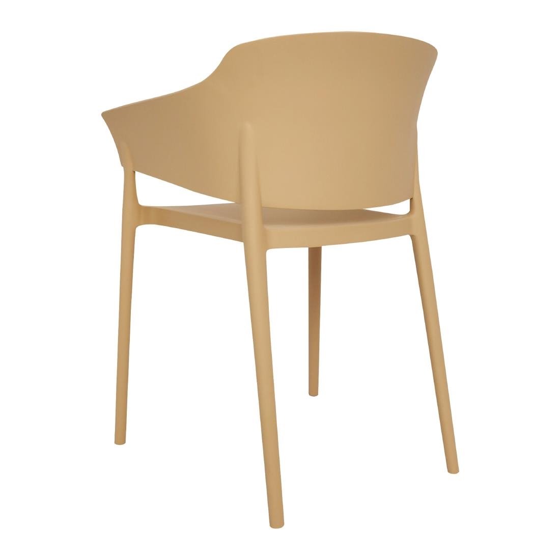 Bolero Lorenzo Cafe Chairs Warm Cream (Pack of 2) - DX972 Plastic Chairs Bolero