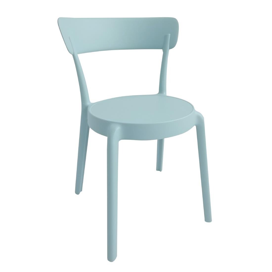 Bolero Mila Café Chairs Icy Blue (Pack of 2) - DX973 Plastic Chairs Bolero