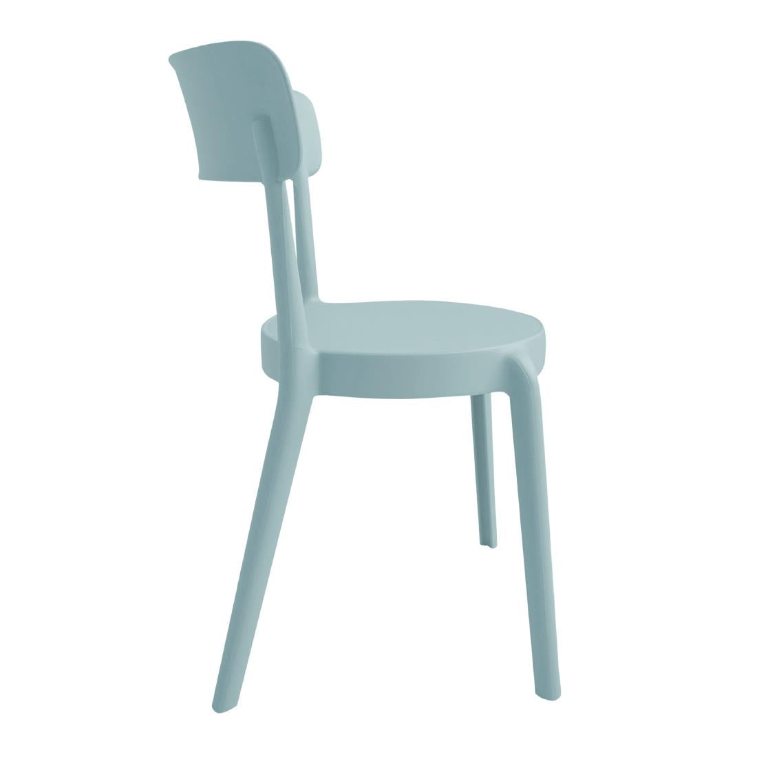 Bolero Mila Café Chairs Icy Blue (Pack of 2) - DX973 Plastic Chairs Bolero