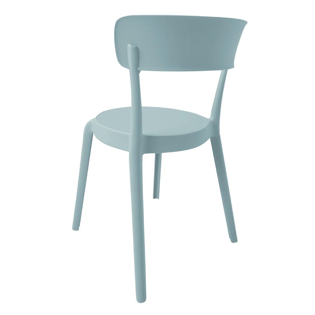 Bolero Mila Café Chairs Icy Blue (Pack of 2) - DX973 Plastic Chairs Bolero