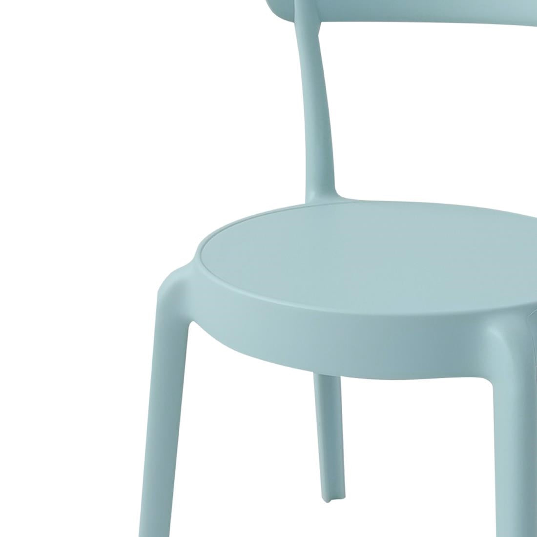 Bolero Mila Café Chairs Icy Blue (Pack of 2) - DX973 Plastic Chairs Bolero