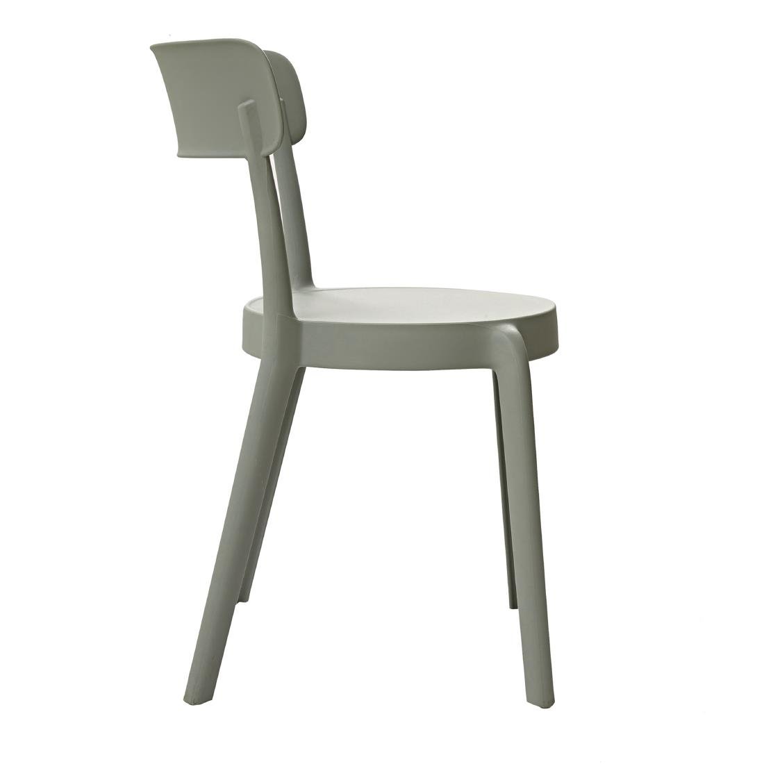 Bolero Mila Café Chairs Moss Grey (Pack of 2) - DX974 Plastic Chairs Bolero