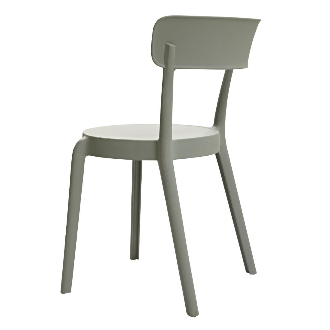 Bolero Mila Café Chairs Moss Grey (Pack of 2) - DX974 Plastic Chairs Bolero