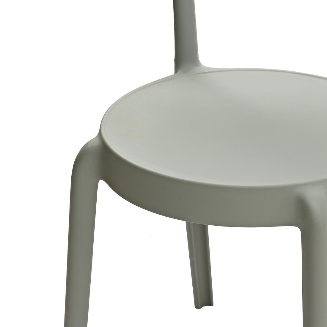 Bolero Mila Café Chairs Moss Grey (Pack of 2) - DX974 Plastic Chairs Bolero