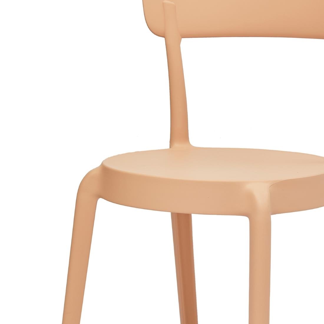 Bolero Mila Café Chairs Light Salmon (Pack of 2) - DX975 Plastic Chairs Bolero