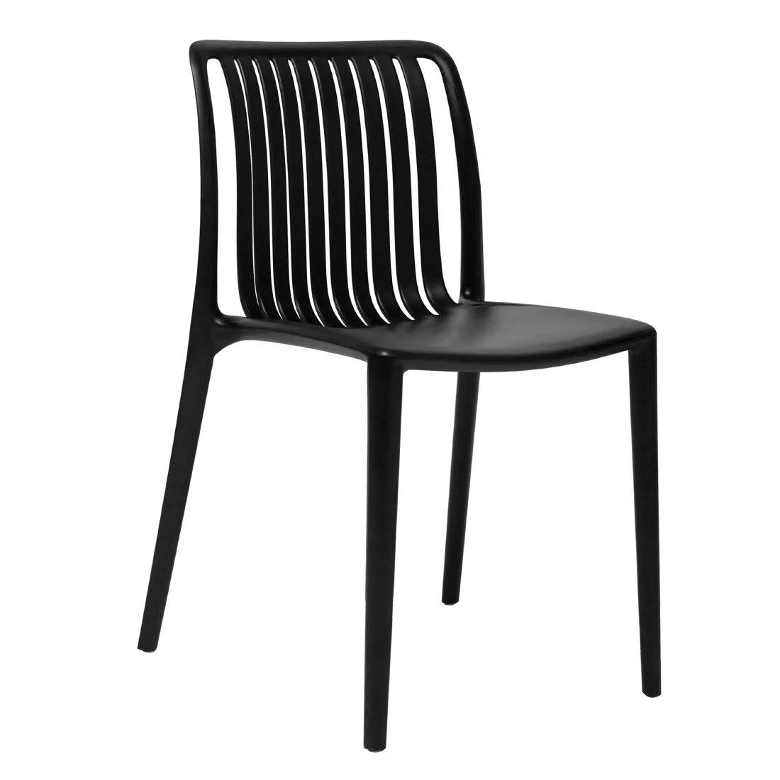 Bolero Verona Café Chairs Black (Pack of 2) - DX976 Plastic Chairs Bolero
