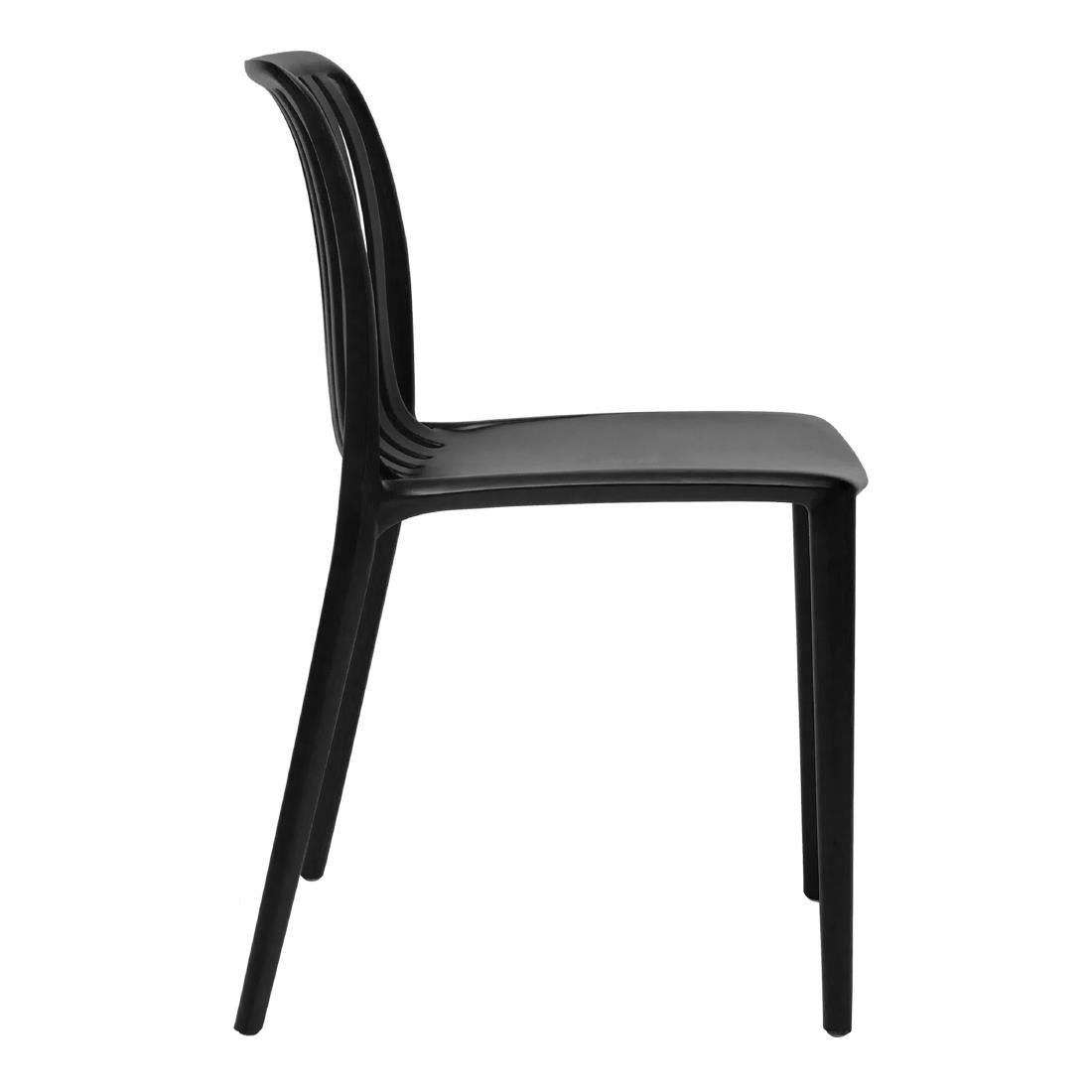Bolero Verona Café Chairs Black (Pack of 2) - DX976 Plastic Chairs Bolero