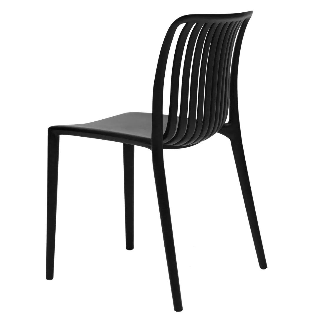 Bolero Verona Café Chairs Black (Pack of 2) - DX976 Plastic Chairs Bolero