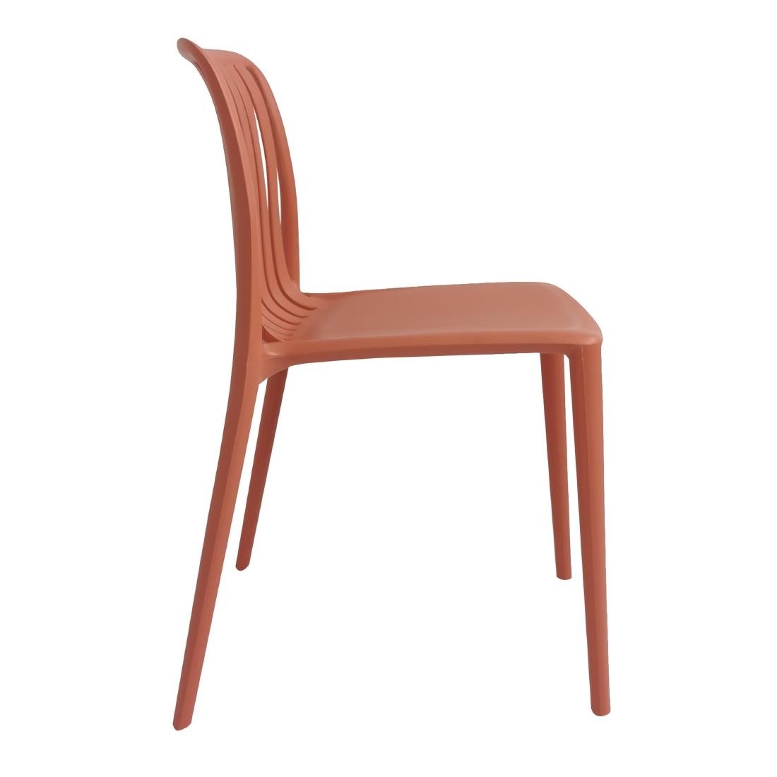 Bolero Verona Café Chairs Mild Orange (Pack of 2) - DX977 Plastic Chairs Bolero