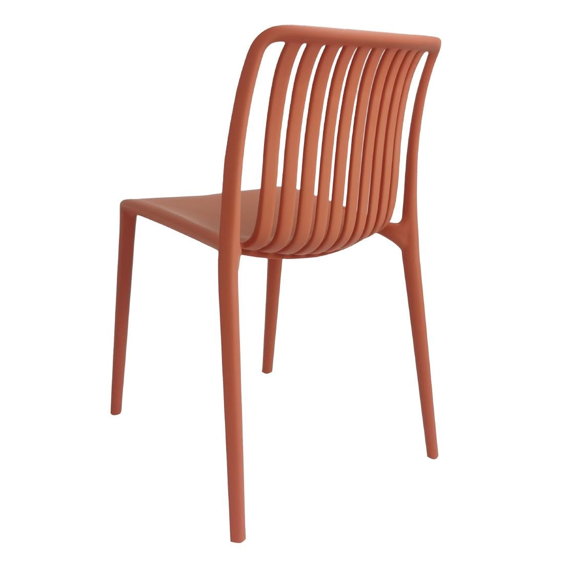 Bolero Verona Café Chairs Mild Orange (Pack of 2) - DX977 Plastic Chairs Bolero