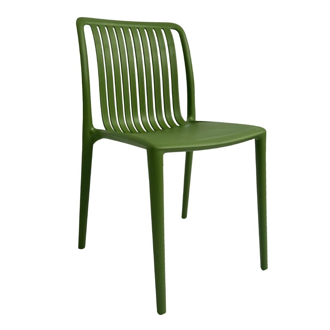 Bolero Verona Café Chairs Forest Green (Pack of 2) - DX978 Plastic Chairs Bolero