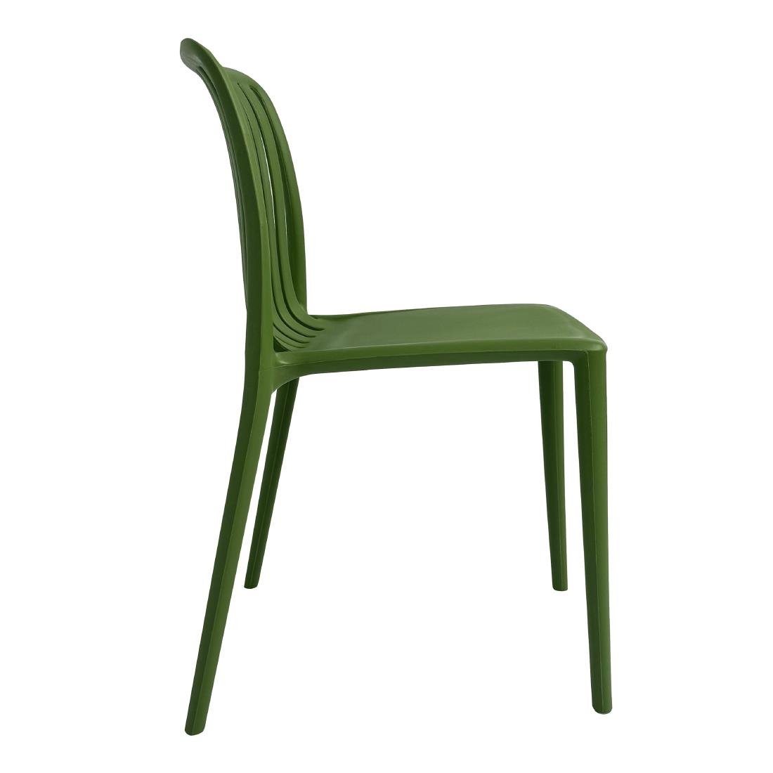 Bolero Verona Café Chairs Forest Green (Pack of 2) - DX978 Plastic Chairs Bolero