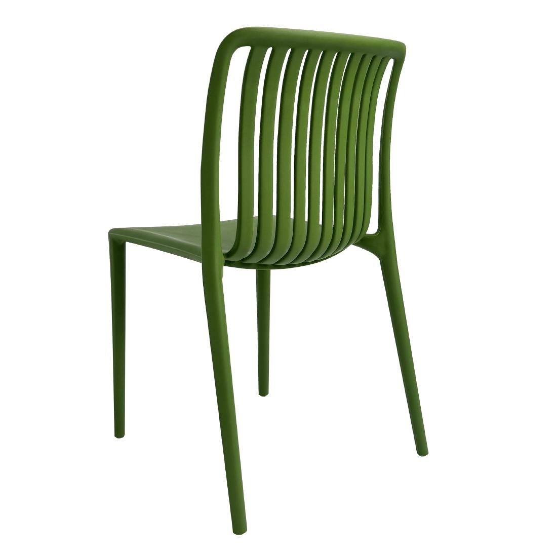 Bolero Verona Café Chairs Forest Green (Pack of 2) - DX978 Plastic Chairs Bolero