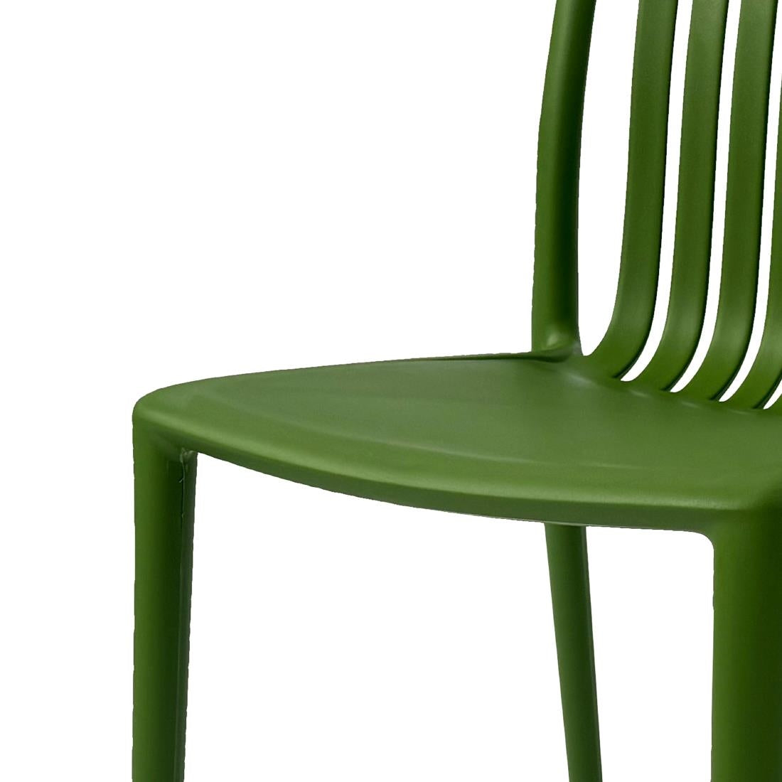 Bolero Verona Café Chairs Forest Green (Pack of 2) - DX978 Plastic Chairs Bolero