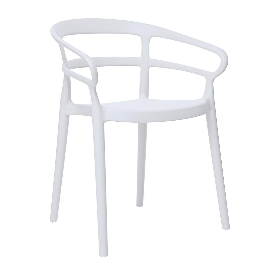 Bolero Mateo Café Chairs White (Pack of 2) - DX979 Plastic Chairs Bolero
