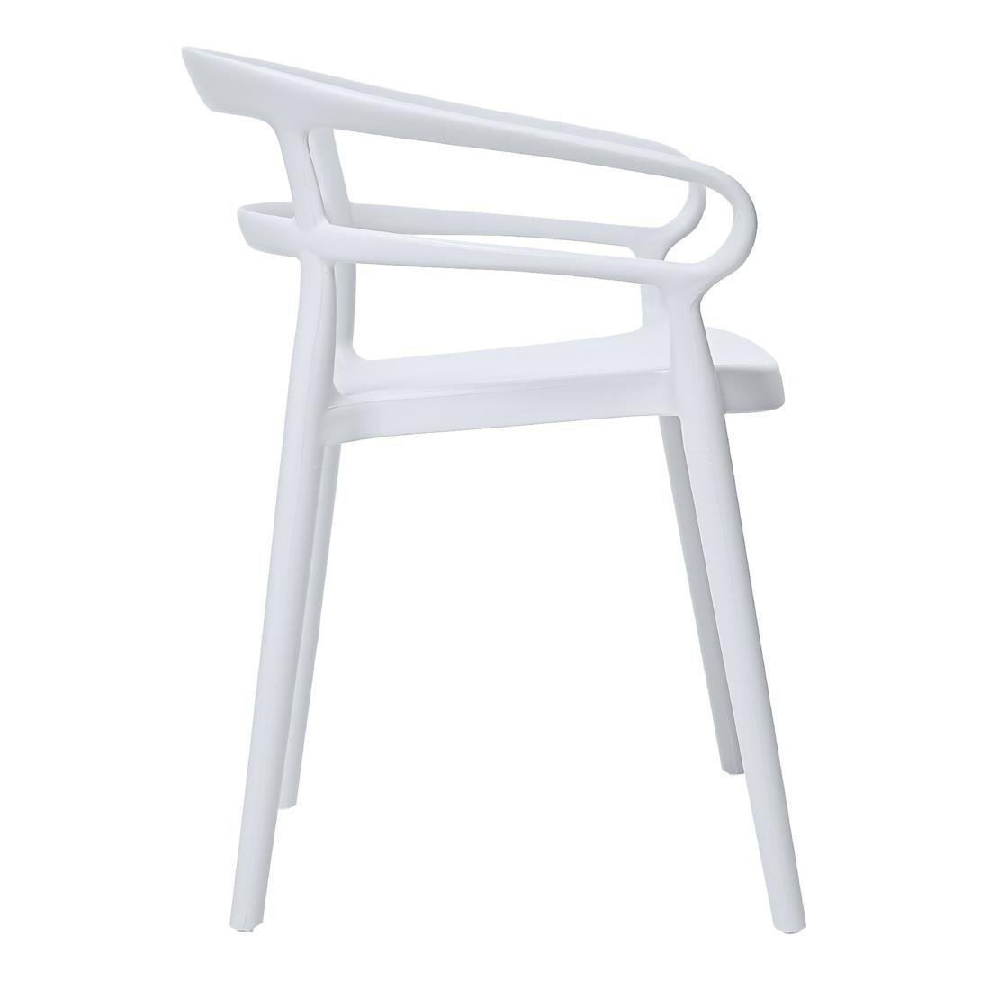 Bolero Mateo Café Chairs White (Pack of 2) - DX979 Plastic Chairs Bolero