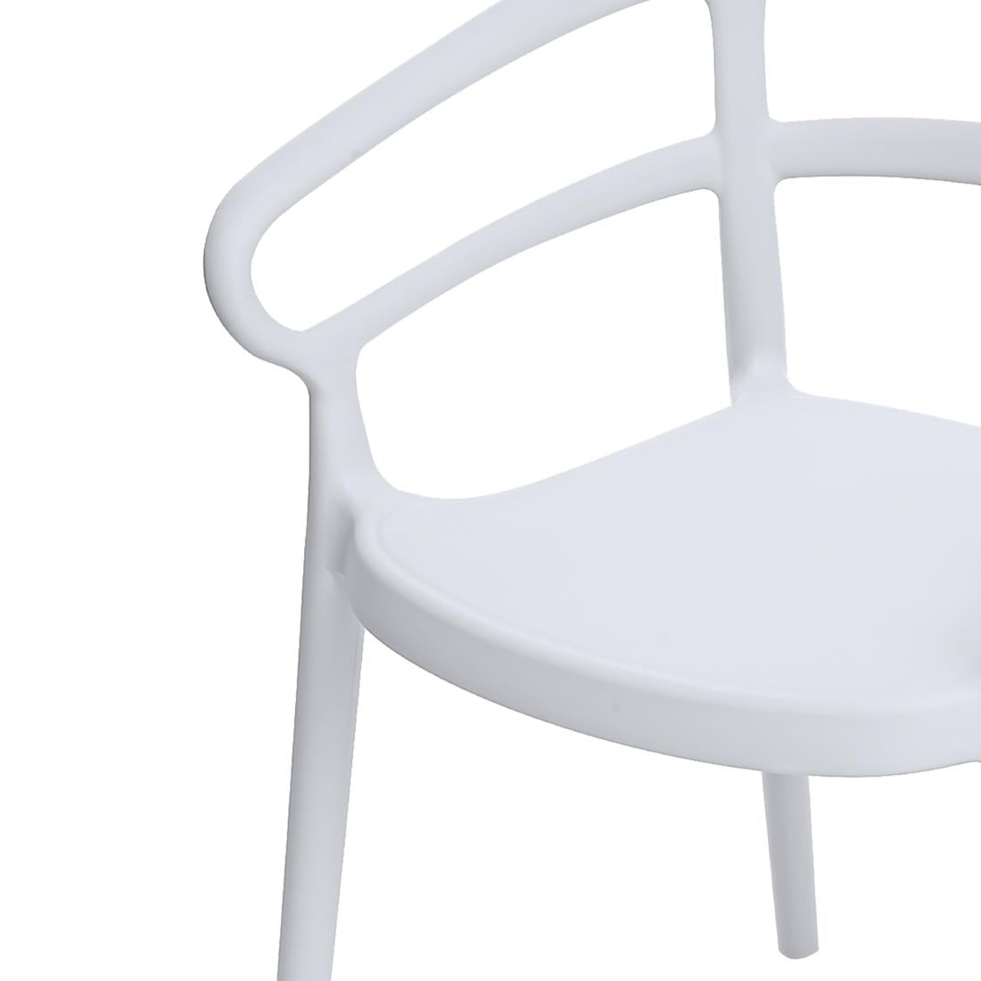 Bolero Mateo Café Chairs White (Pack of 2) - DX979 Plastic Chairs Bolero