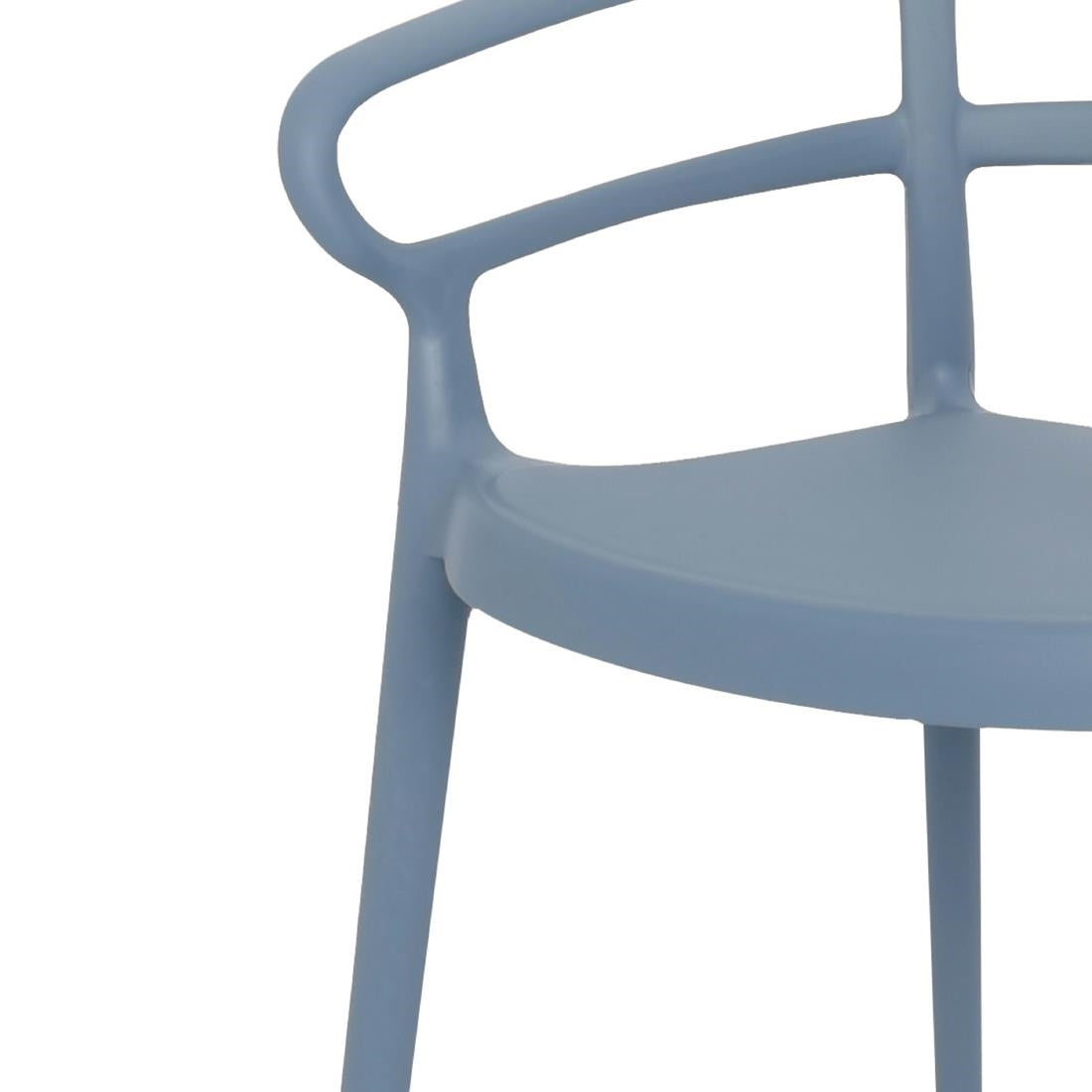 Bolero Mateo Café Chairs Slate Blue (Pack of 2) - DX980 Plastic Chairs Bolero