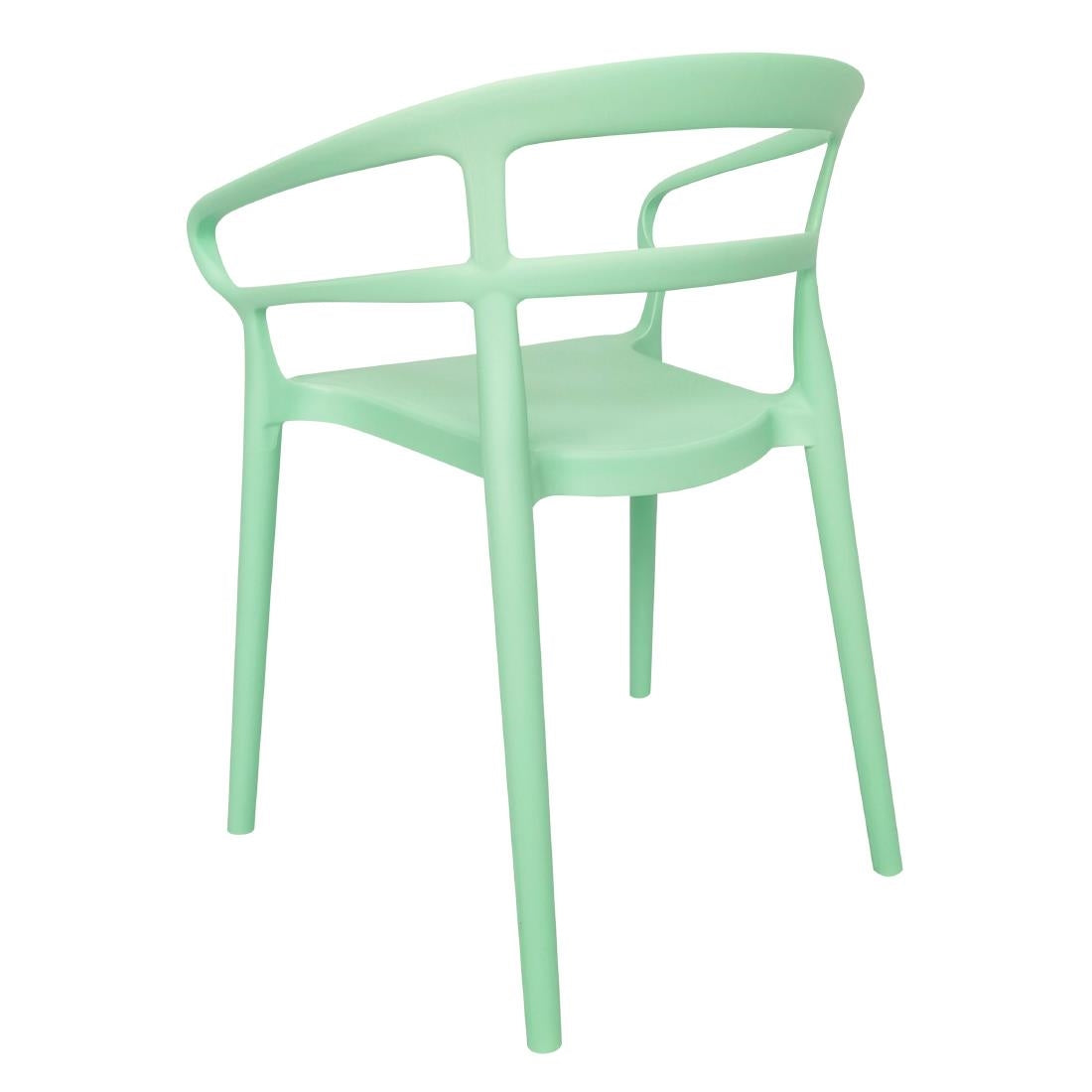 Bolero Mateo Café Chairs Mint Green (Pack of 2) - DX981 Plastic Chairs Bolero