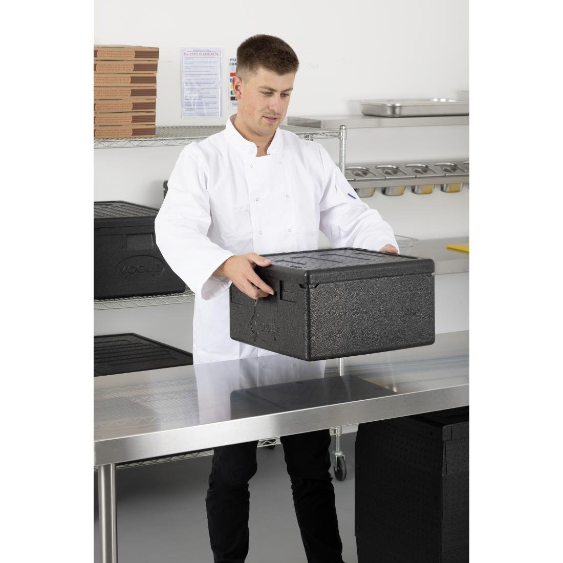 Vogue Insulated EPP Pizza Storage & Food Transport Box 22Ltr 4 Pizza Capacity - DX992 Vogue