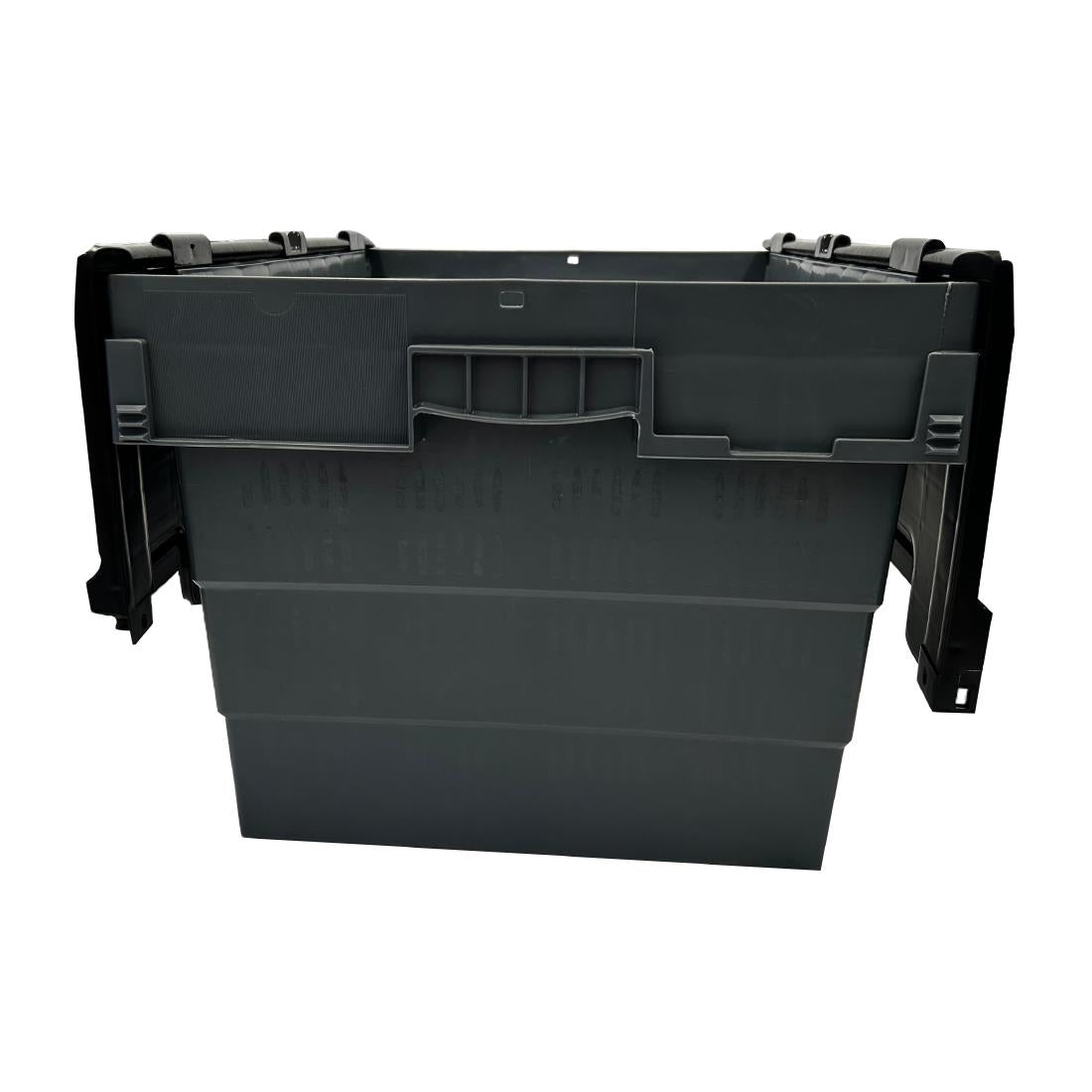 Vogue Plastic Transport Storage Crate with Attached Lid 600x400x320mm - DX995 Vogue