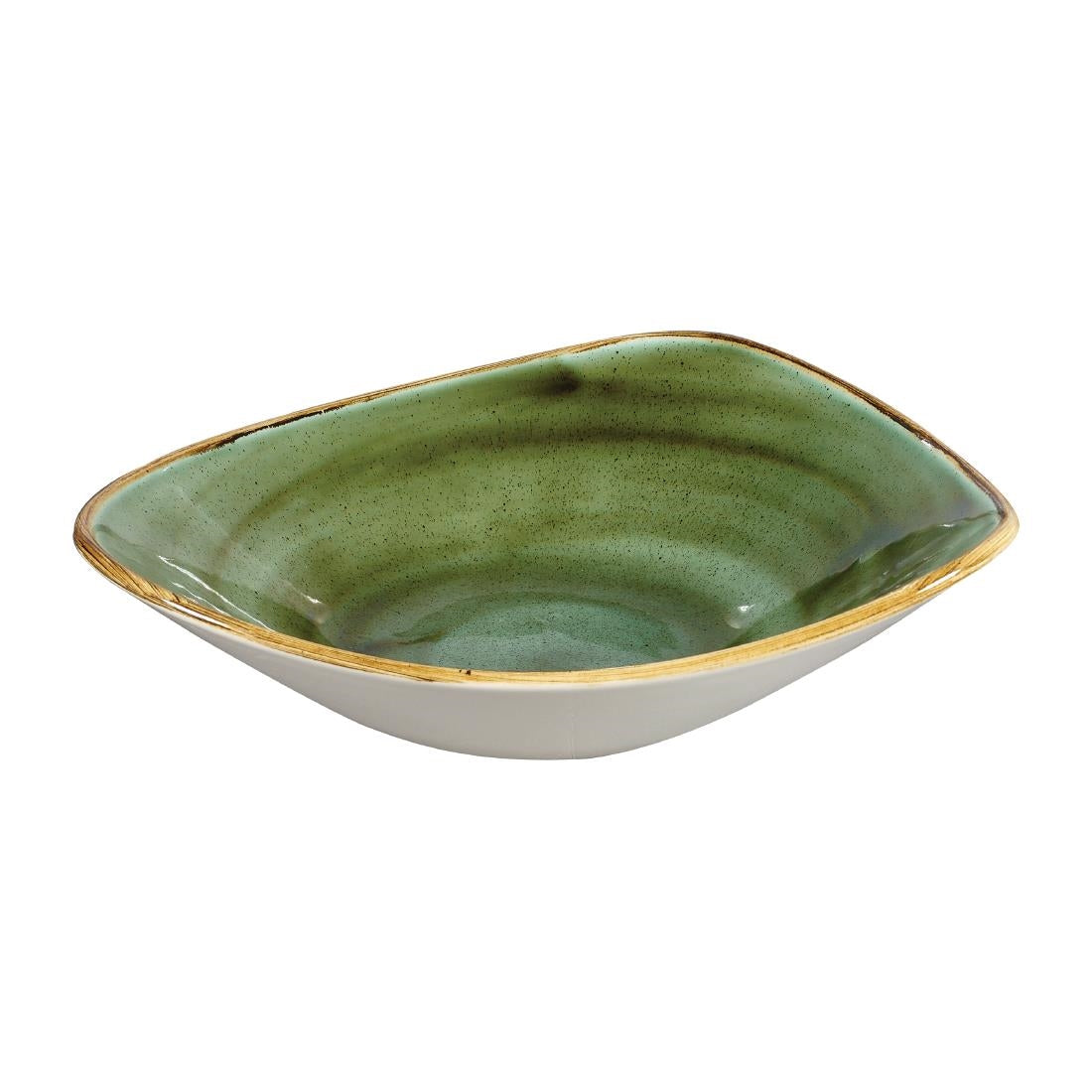 Churchill Stonecast Triangular Bowls Samphire Green 235mm (Pack of 12) - DY043 Bowls Churchill
