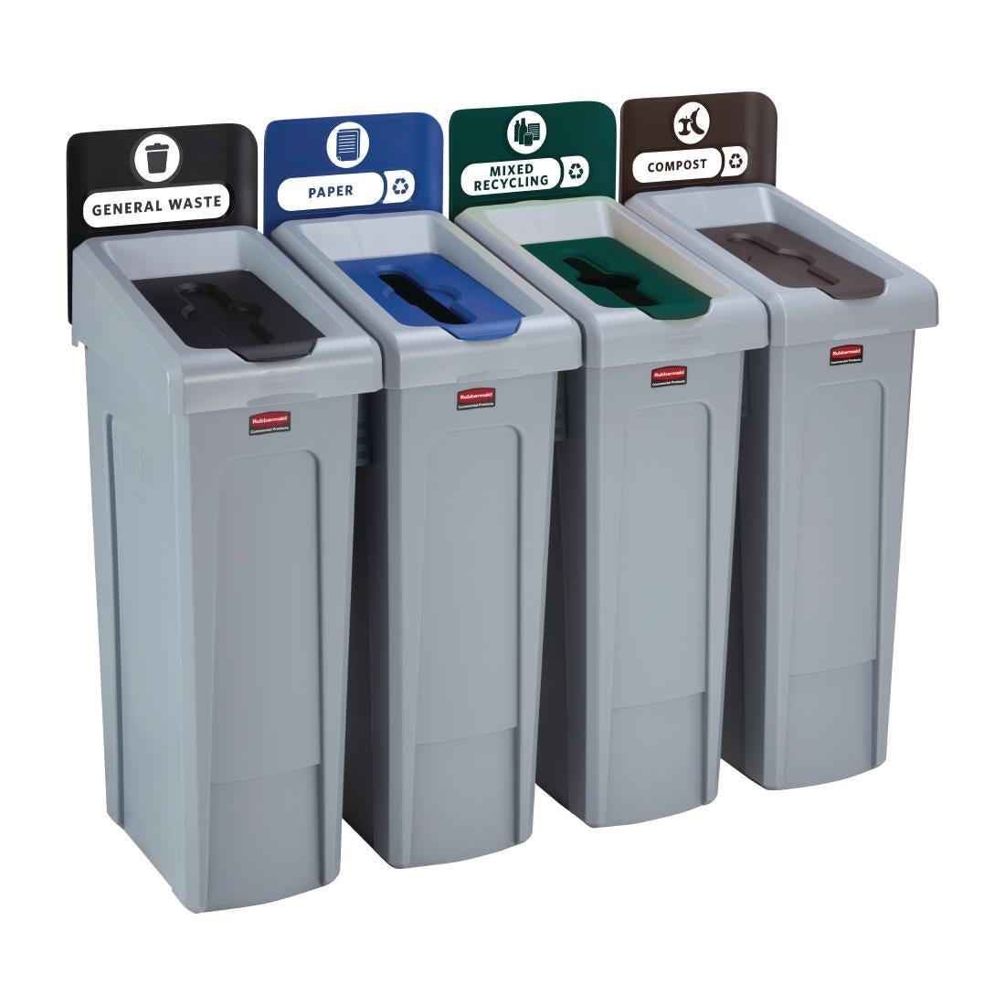 Rubbermaid Slim Jim Four Stream Recycling Station 87Ltr - DY081 Rubbermaid