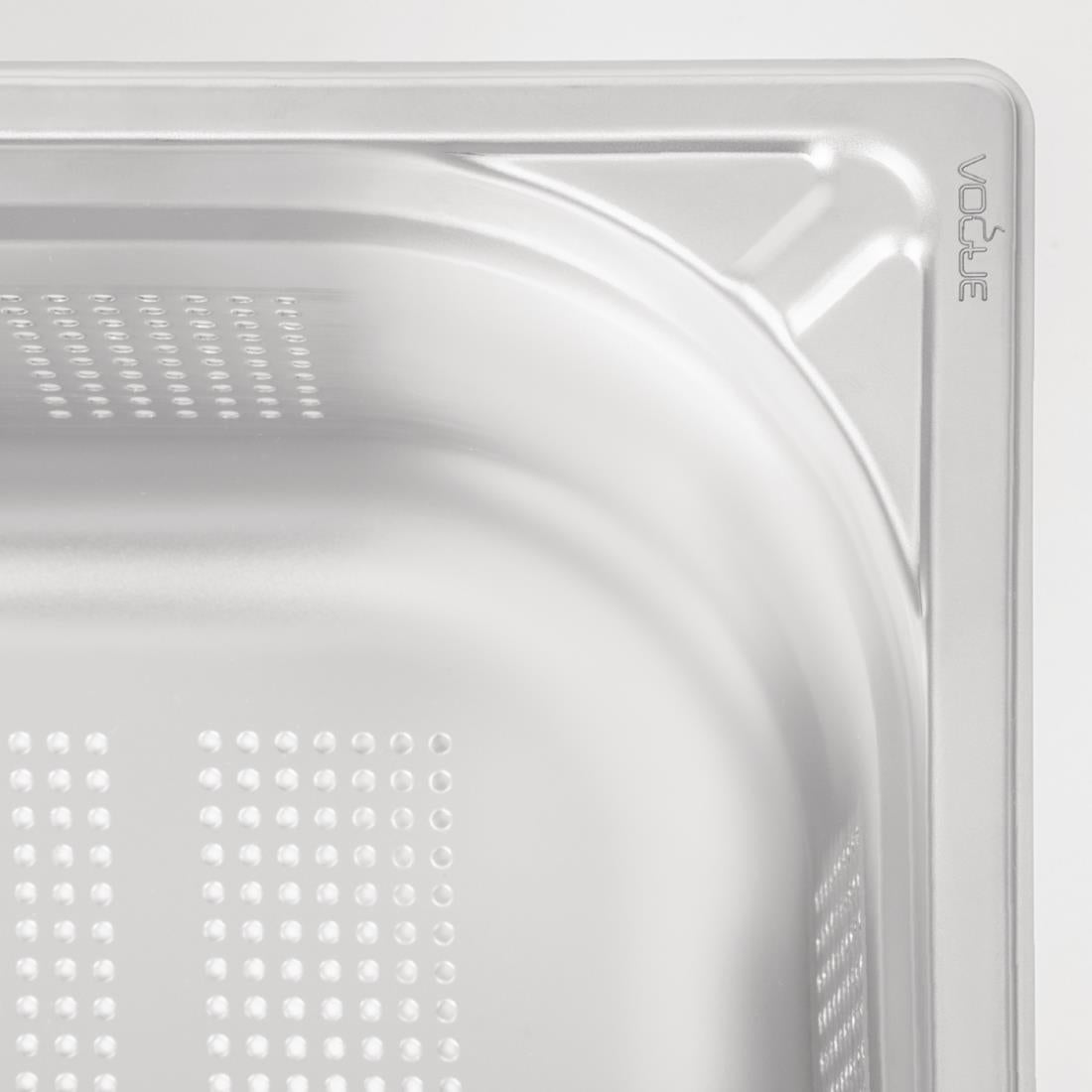Vogue Heavy Duty Stainless Steel Perforated 1/1 Gastronorm Tray 150mm - DY176 Vogue