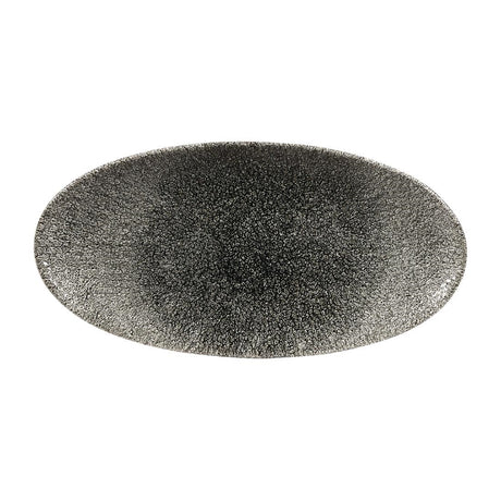 Churchill Studio Prints Raku Oval Plates Quartz Black 299mm (Pack of 12) - DY212 Plates Churchill